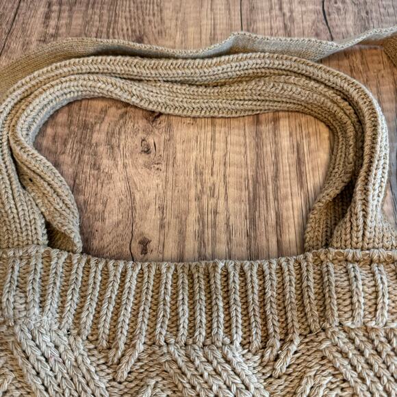 Boho Knit Crossbody Purse Neutral Bag NEW FAST SHIP Travel Bag - Picture 4 of 6